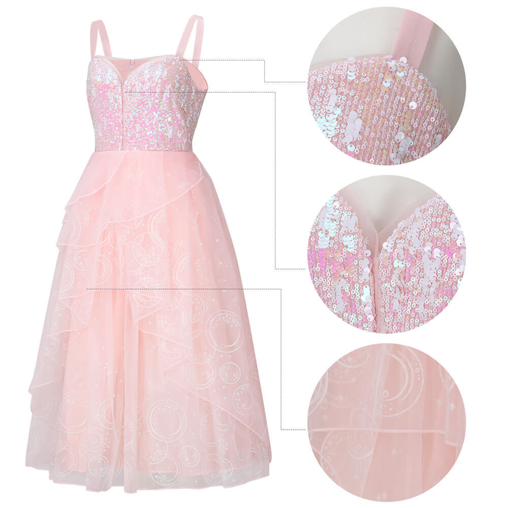 Wicked Glinda Pink Dress Cosplay Costume
