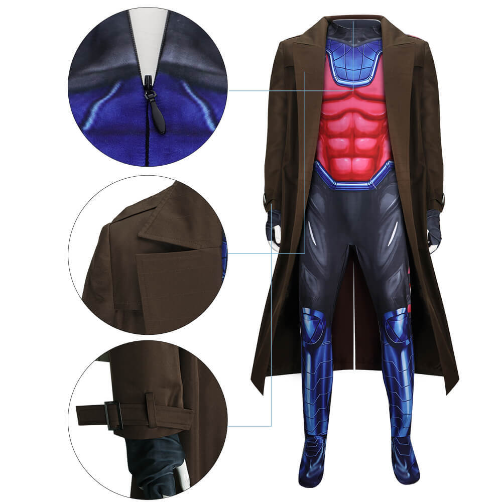 X-Men Gambit Cosplay Costume Remy Lebeau Suit