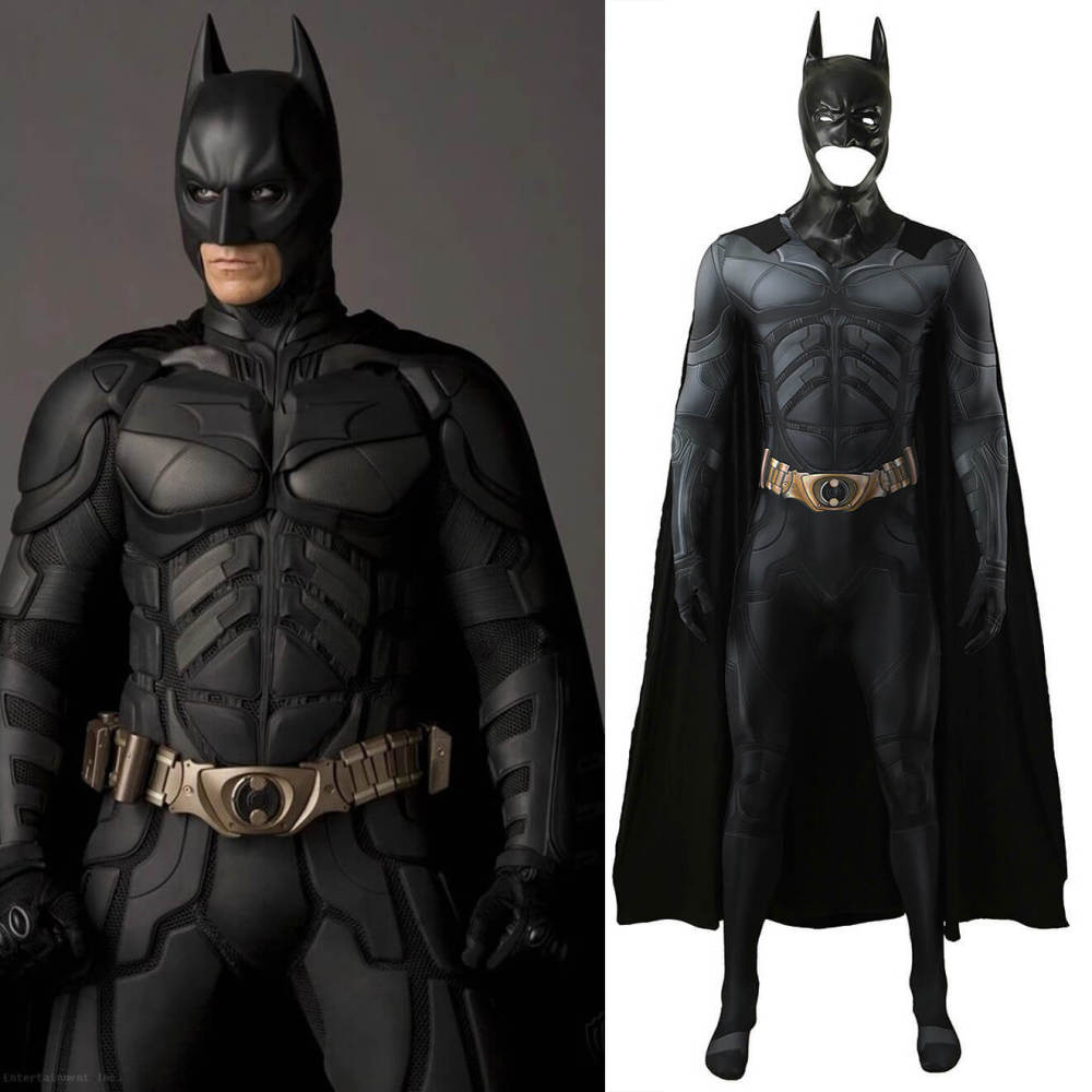 Batman The Dark Knight Cosplay Costume Bruce Wayne Jumpsuit Mask