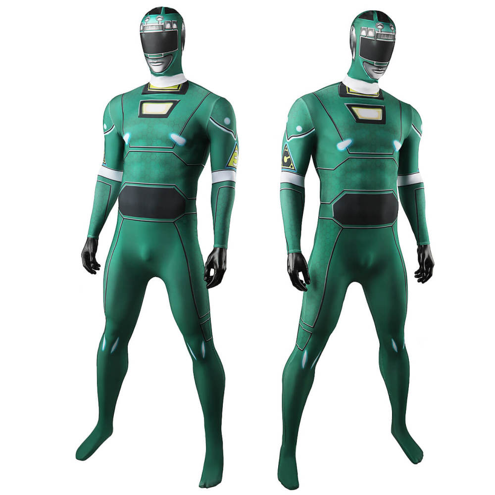 Power Rangers Turbo Green Turbo Ranger Cosplay Costume Bodysuit