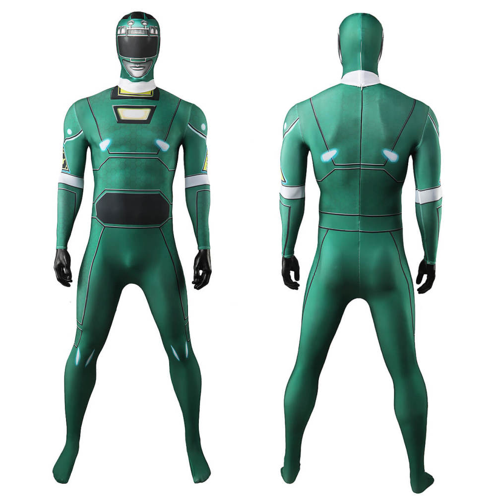 Power Rangers Turbo Green Turbo Ranger Cosplay Costume Bodysuit