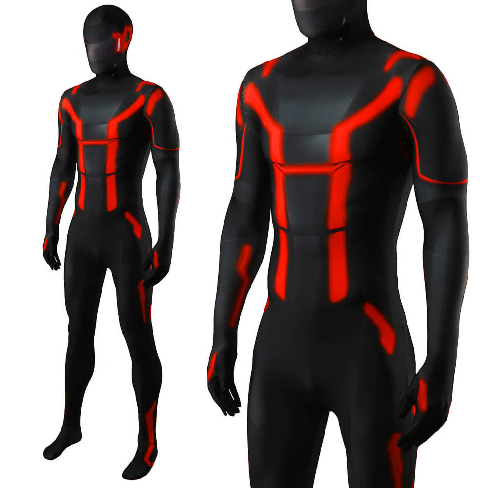 Tron: Ares Cosplay Costume Printed Jumpsuit Mask