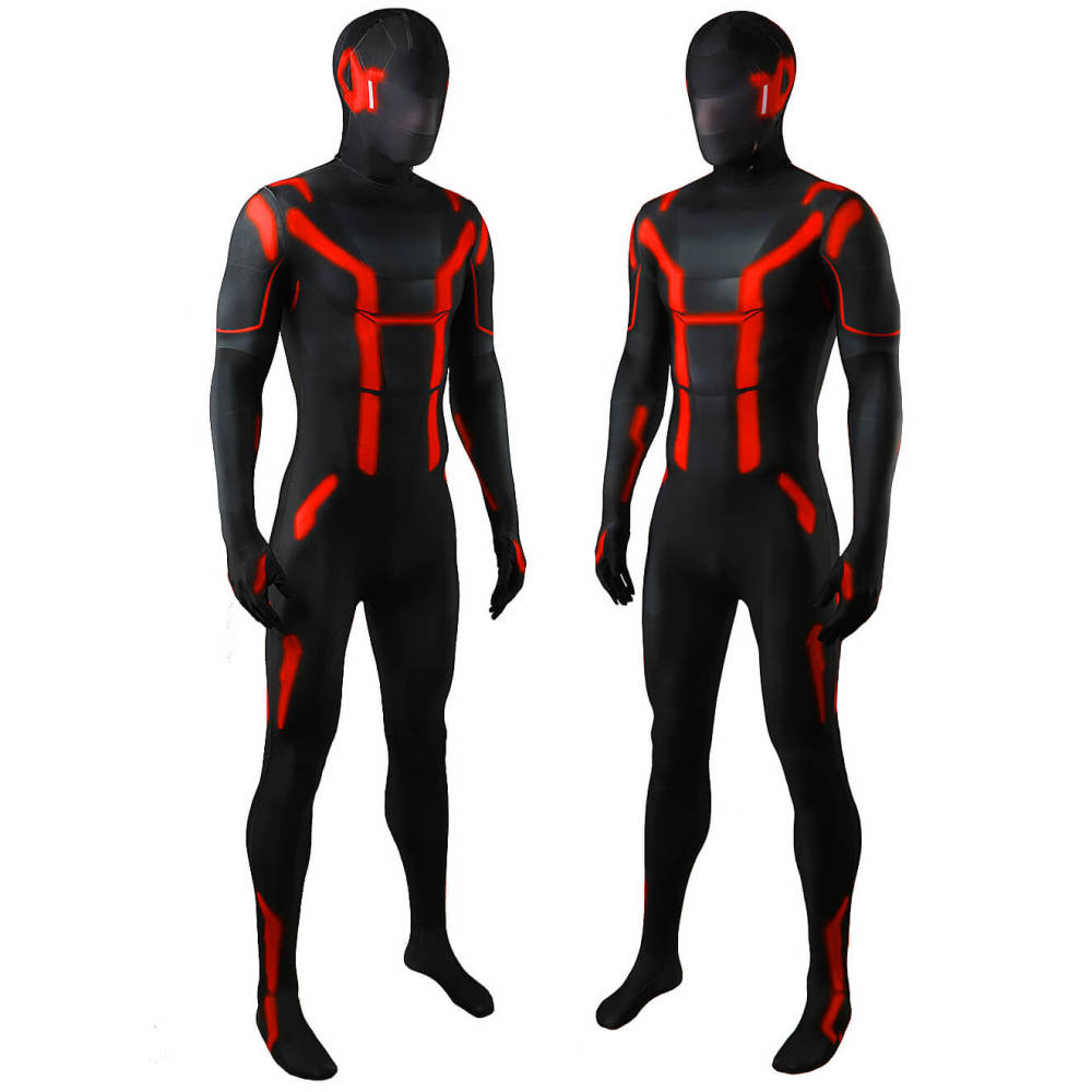 Tron: Ares Cosplay Costume Printed Jumpsuit Mask