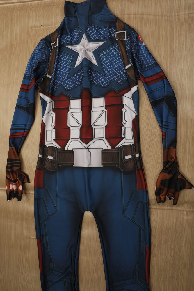 Avengers: Endgame Captain America Cosplay Costume Printed Jumpsuit