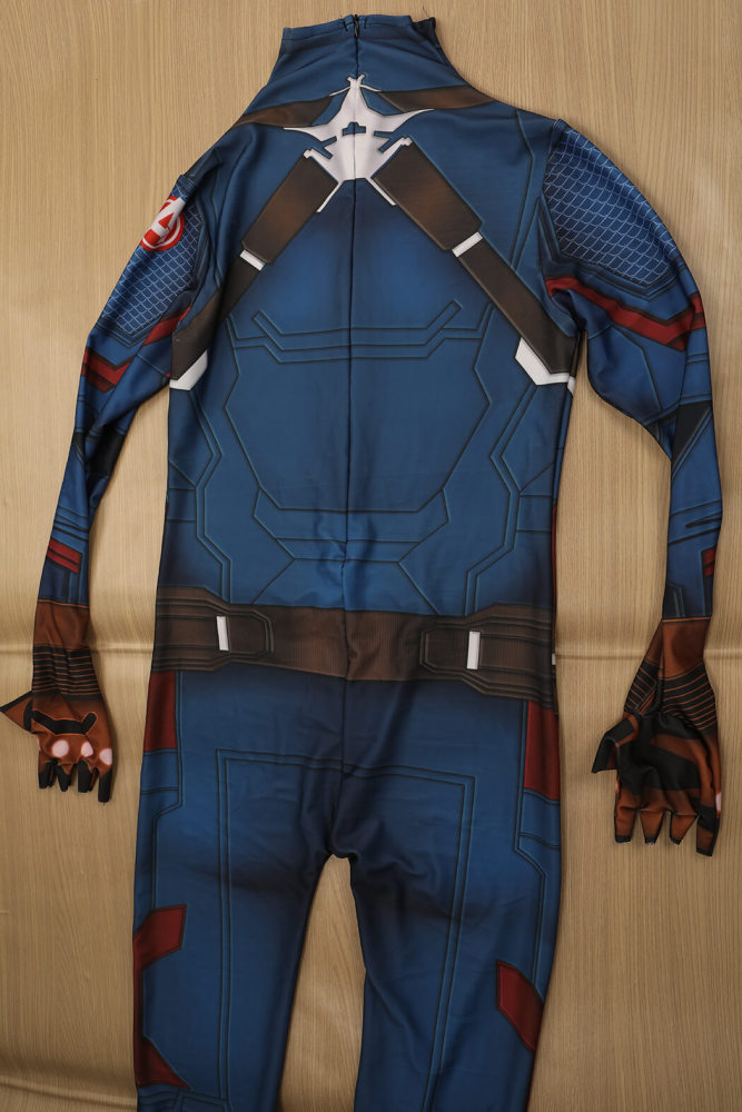 Avengers: Endgame Captain America Cosplay Costume Printed Jumpsuit
