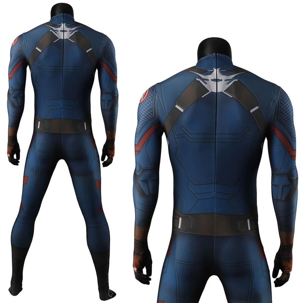 Avengers: Endgame Captain America Cosplay Costume Printed Jumpsuit