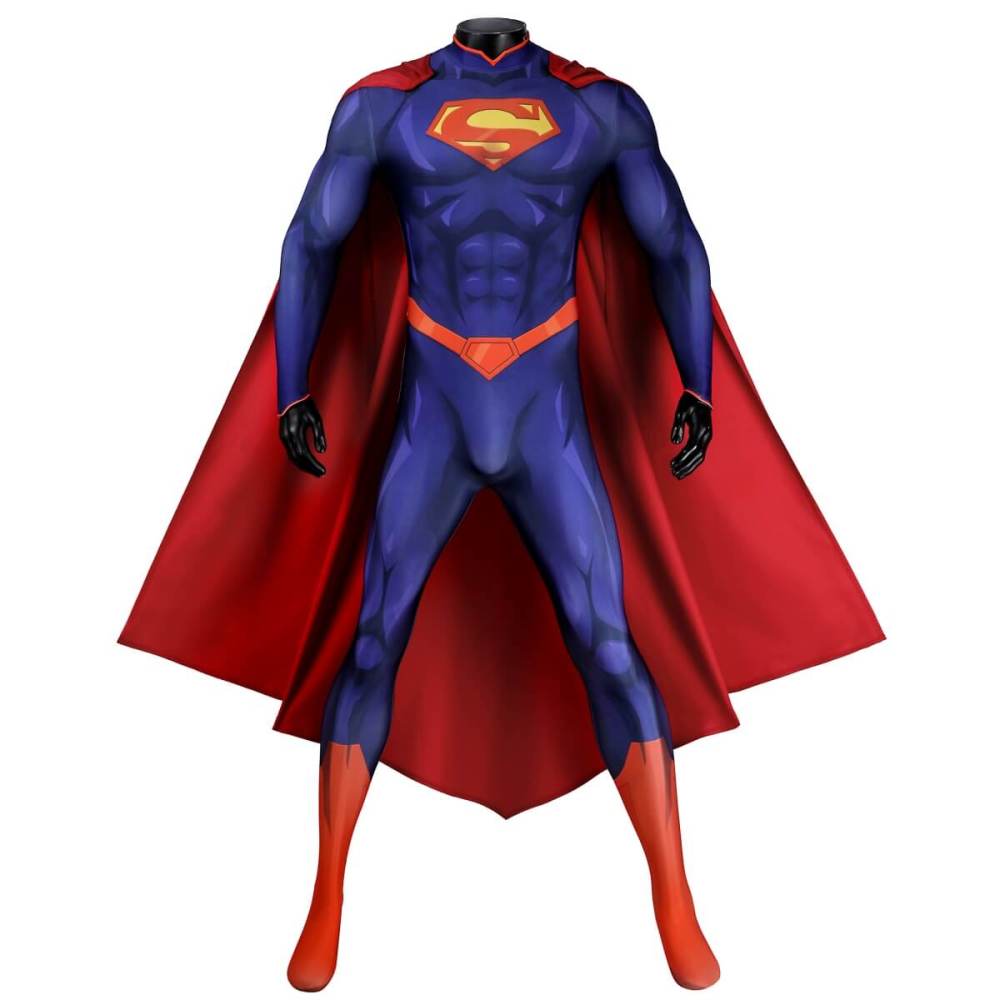 New 52 Clark Kent Superhero Cosplay Costume Printed Style