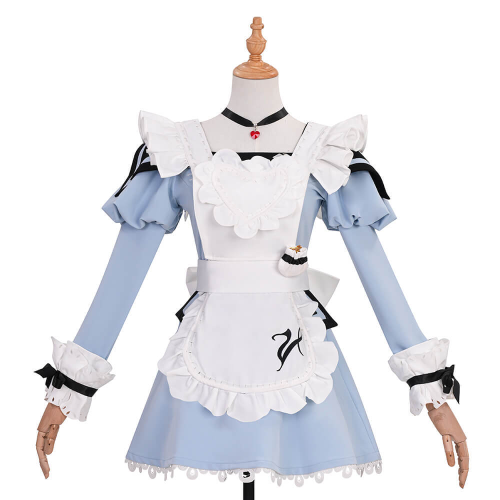 Final Fantasy XIV Valentione Apron Dress Cosplay Costume Blue