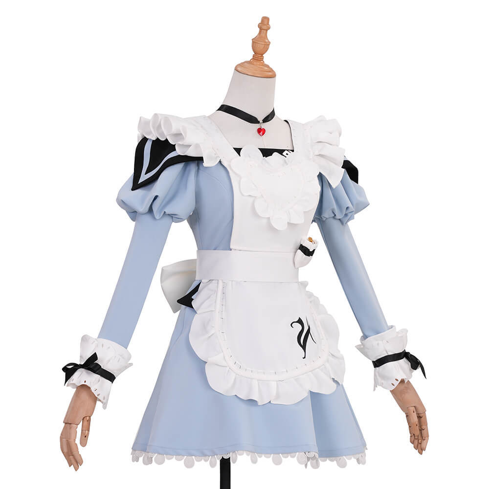 Final Fantasy XIV Valentione Apron Dress Cosplay Costume Blue