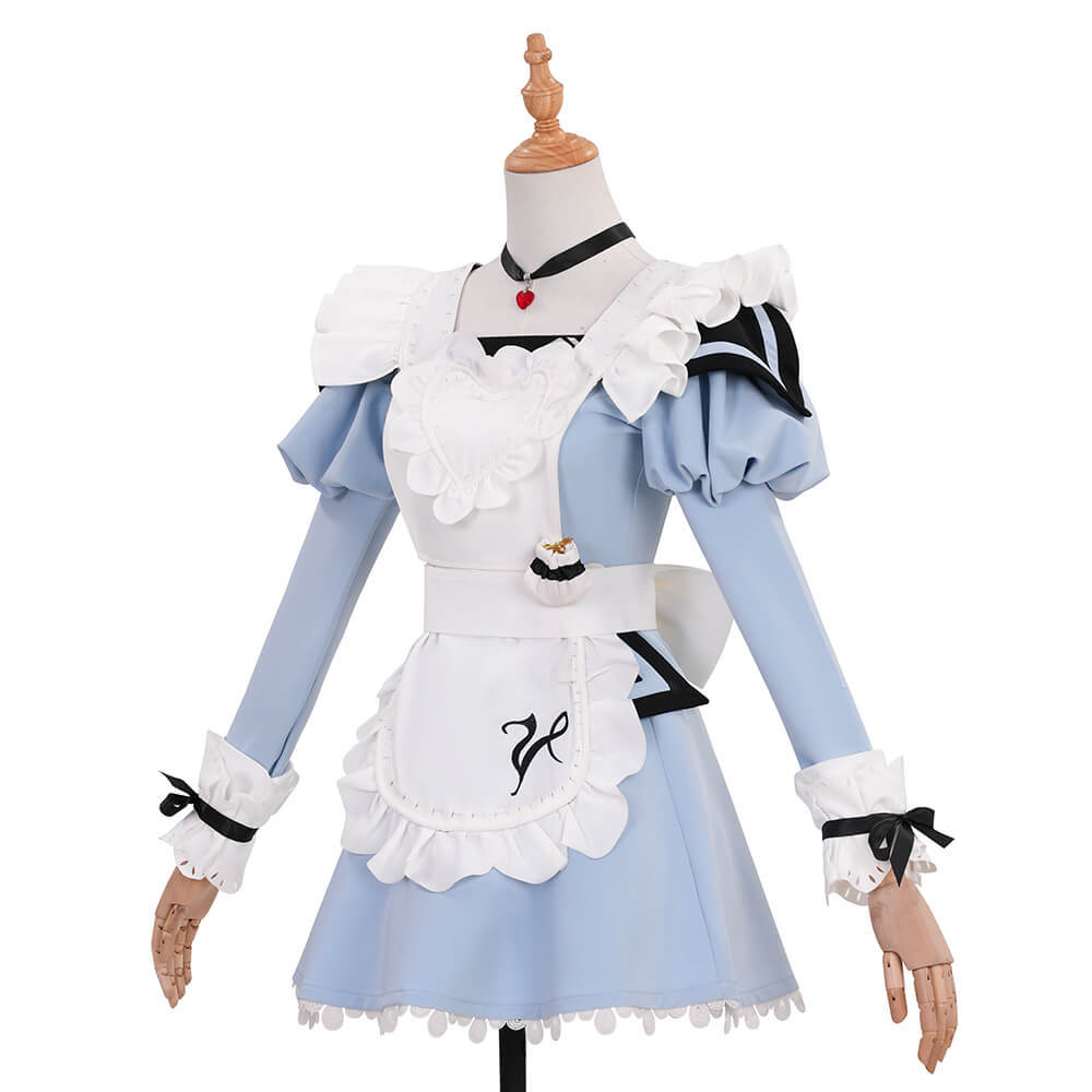 Final Fantasy XIV Valentione Apron Dress Cosplay Costume Blue