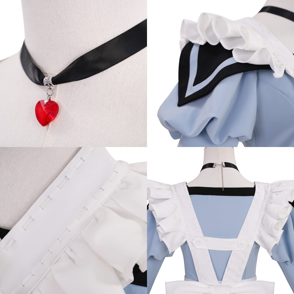 Final Fantasy XIV Valentione Apron Dress Cosplay Costume Blue