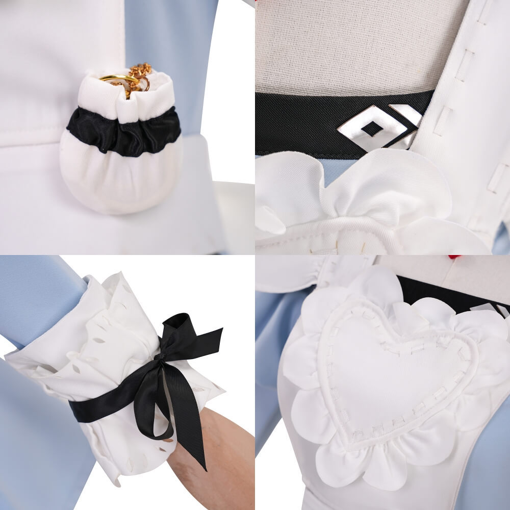 Final Fantasy XIV Valentione Apron Dress Cosplay Costume Blue