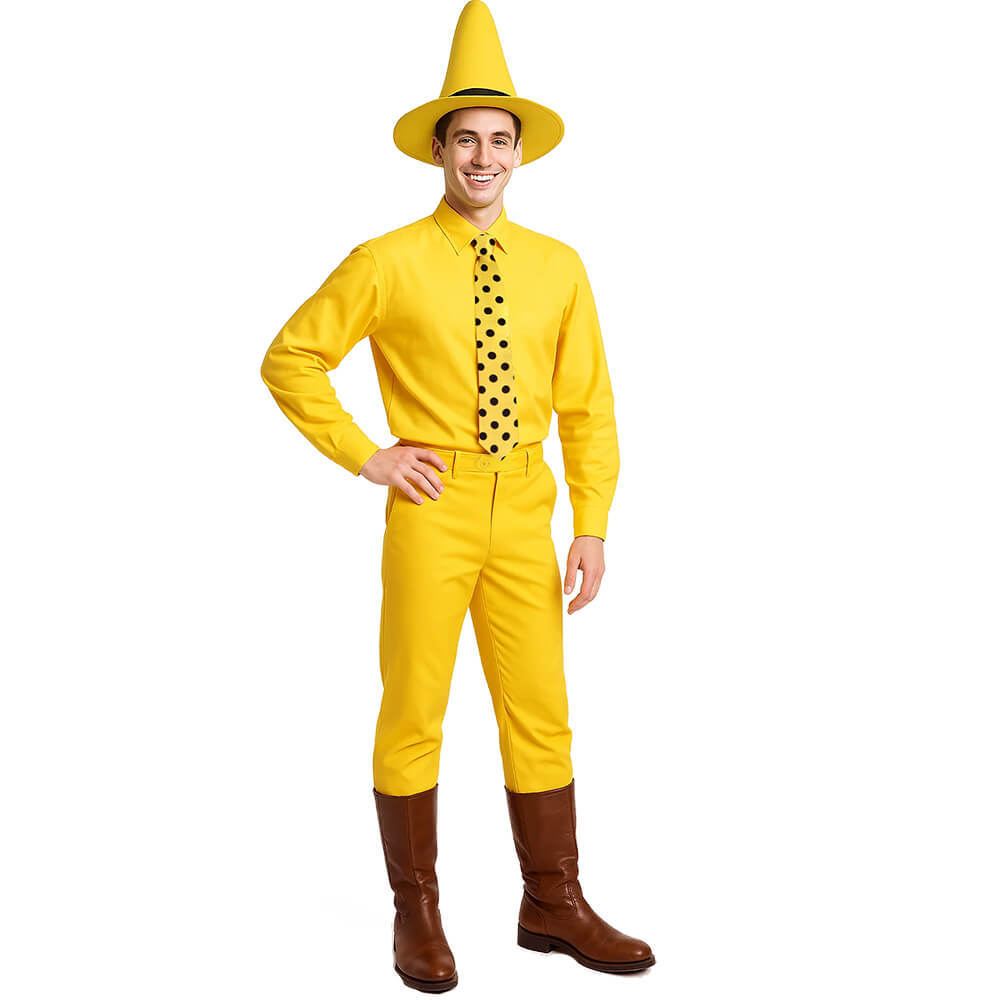 Curious George Man with the Yellow Hat Costume Ted Cosplay (M-XXL Ready to Ship)