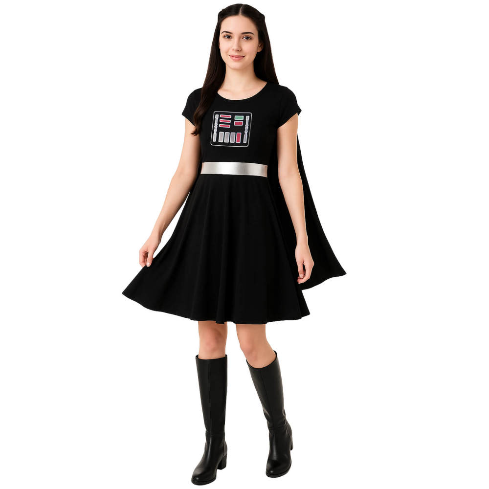 Darth Vader Twirl Dress with Cape for Women Cosplay Costume