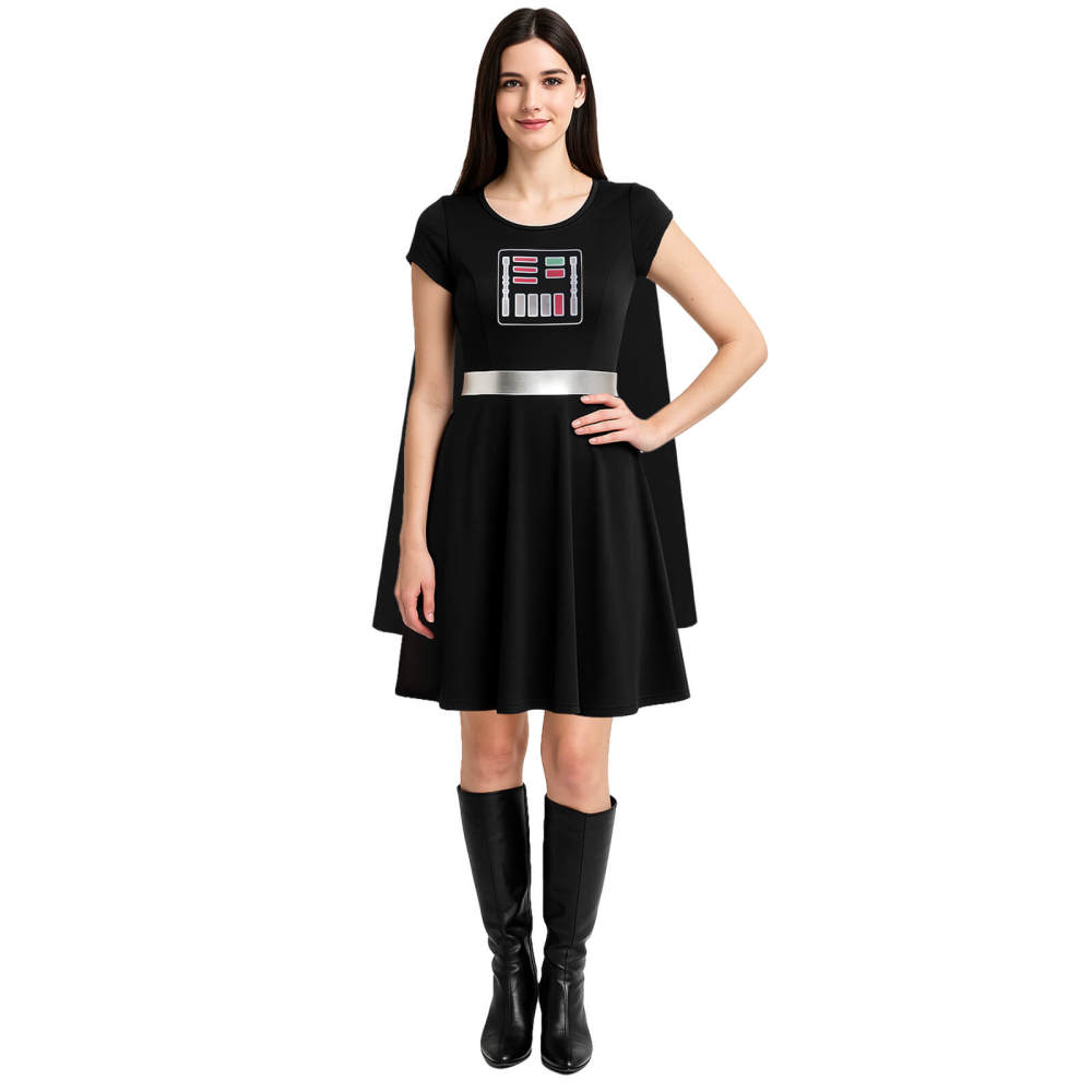 Darth Vader Twirl Dress with Cape for Women Cosplay Costume