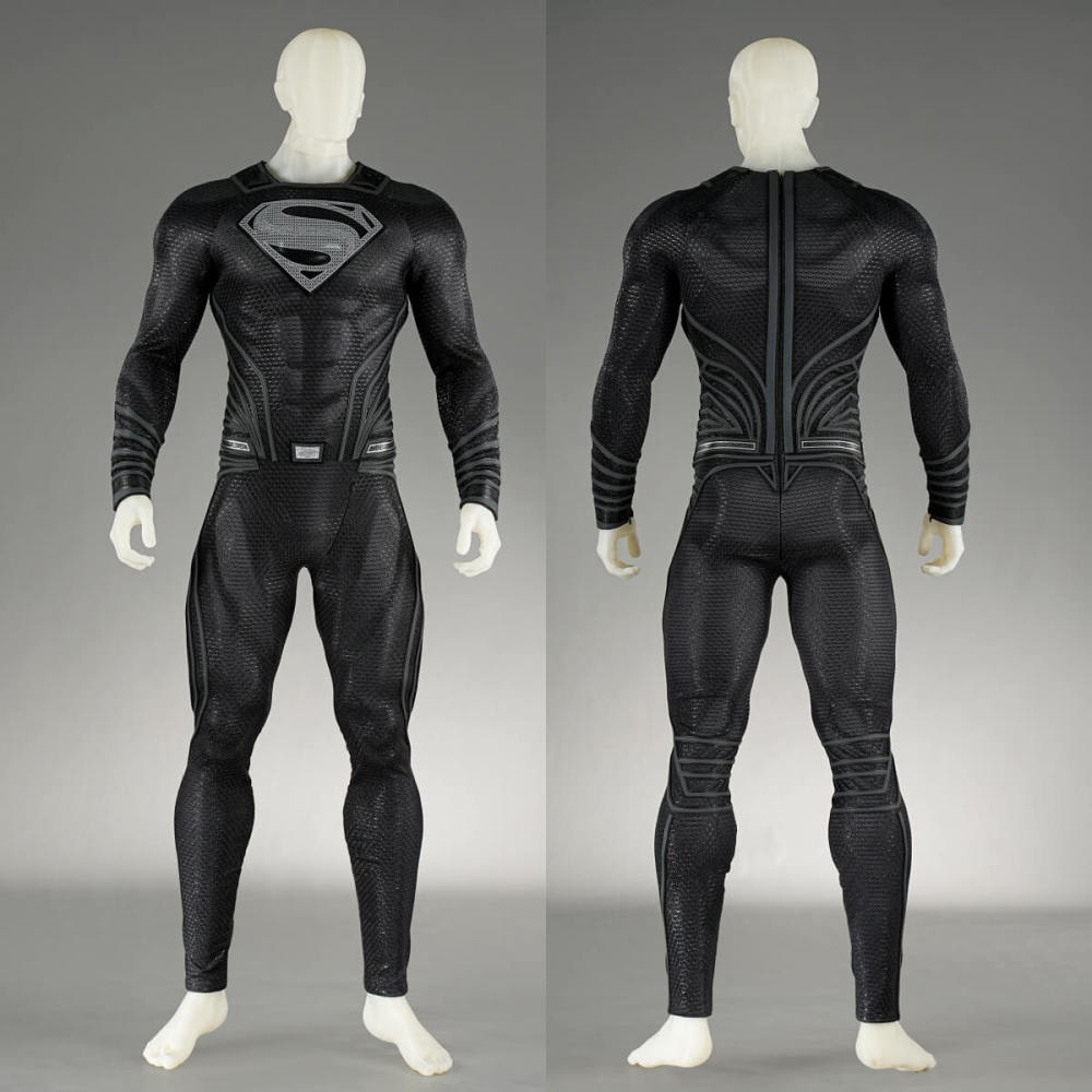 Clark Kent Black Suit Cosplay Costume Man of Steel Top Level