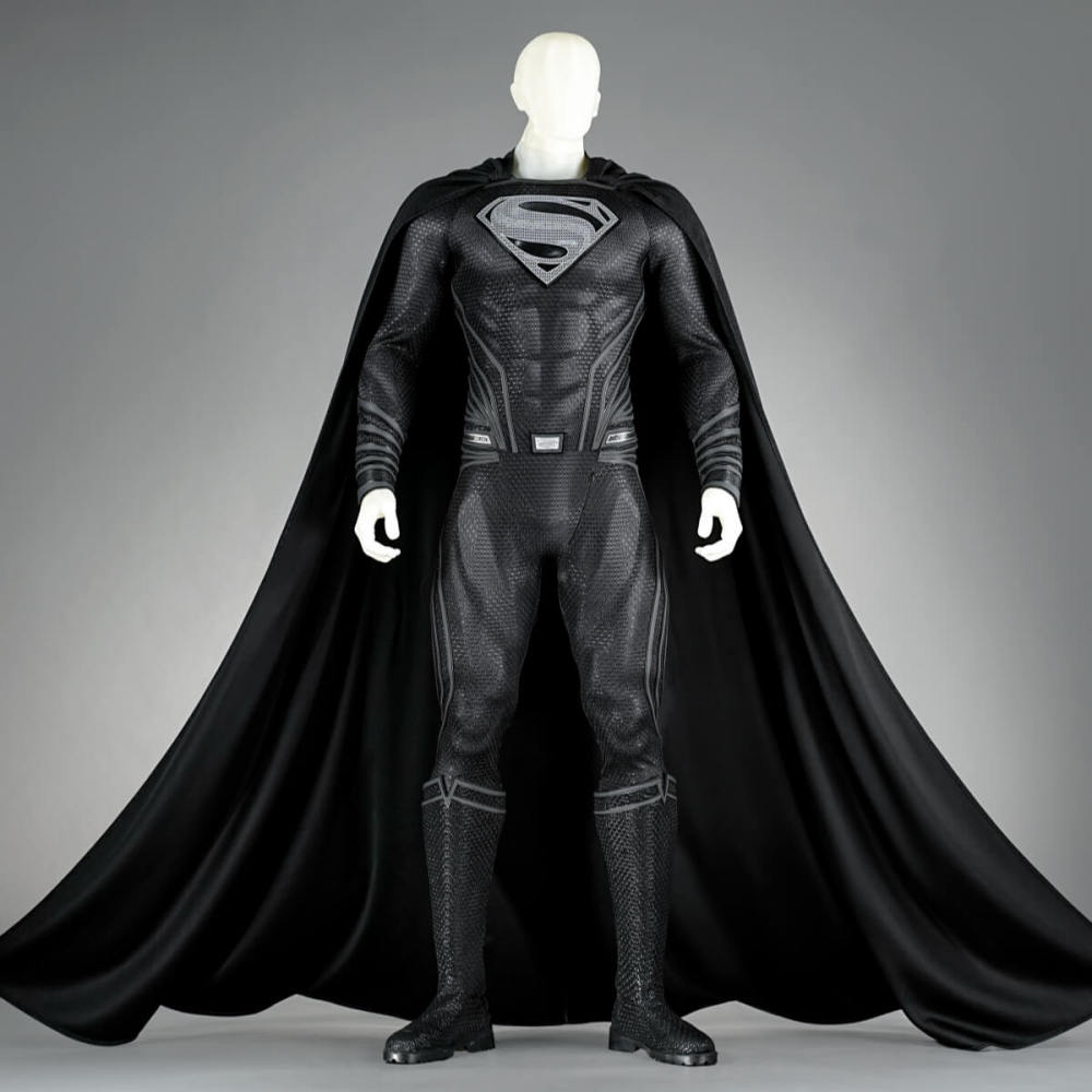 Clark Kent Black Suit Cosplay Costume Man of Steel Top Level