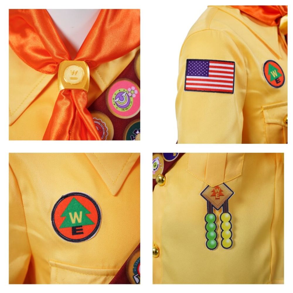 Adults Kids Russell Cosplay Costume Up Movie Fancy Dress