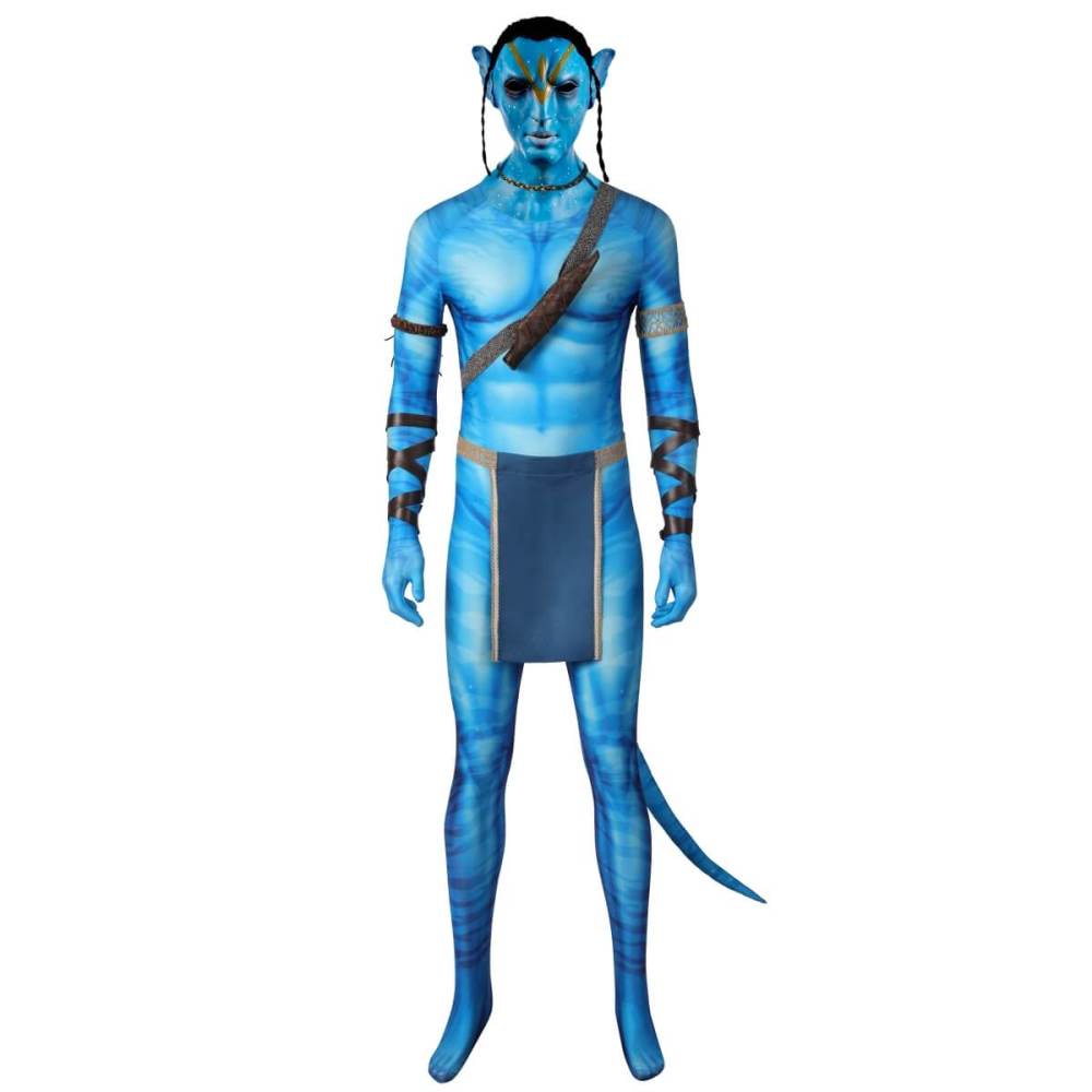 Avatar 2 The Way of Water Jake Sully Cosplay Costume Jumpsuit Mask
