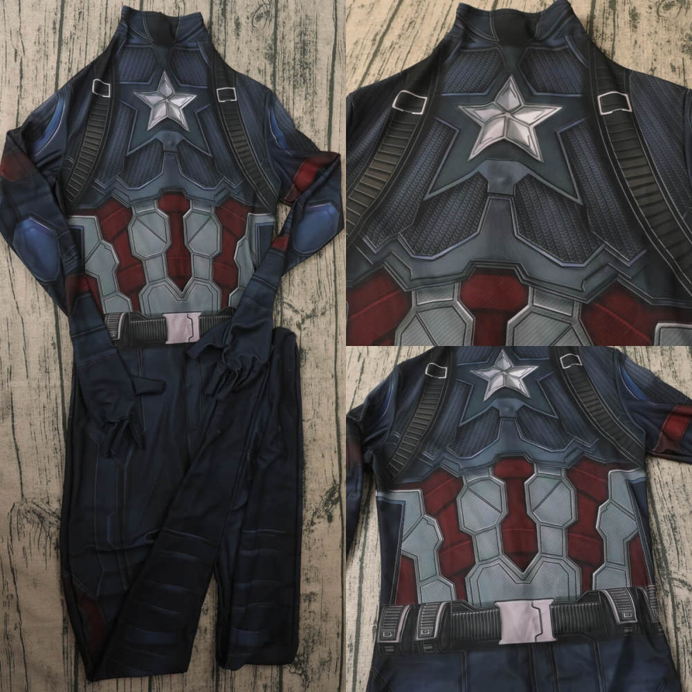 Captain America Avengers 5 Doomsday Cosplay Costume Printed Jumpsuit