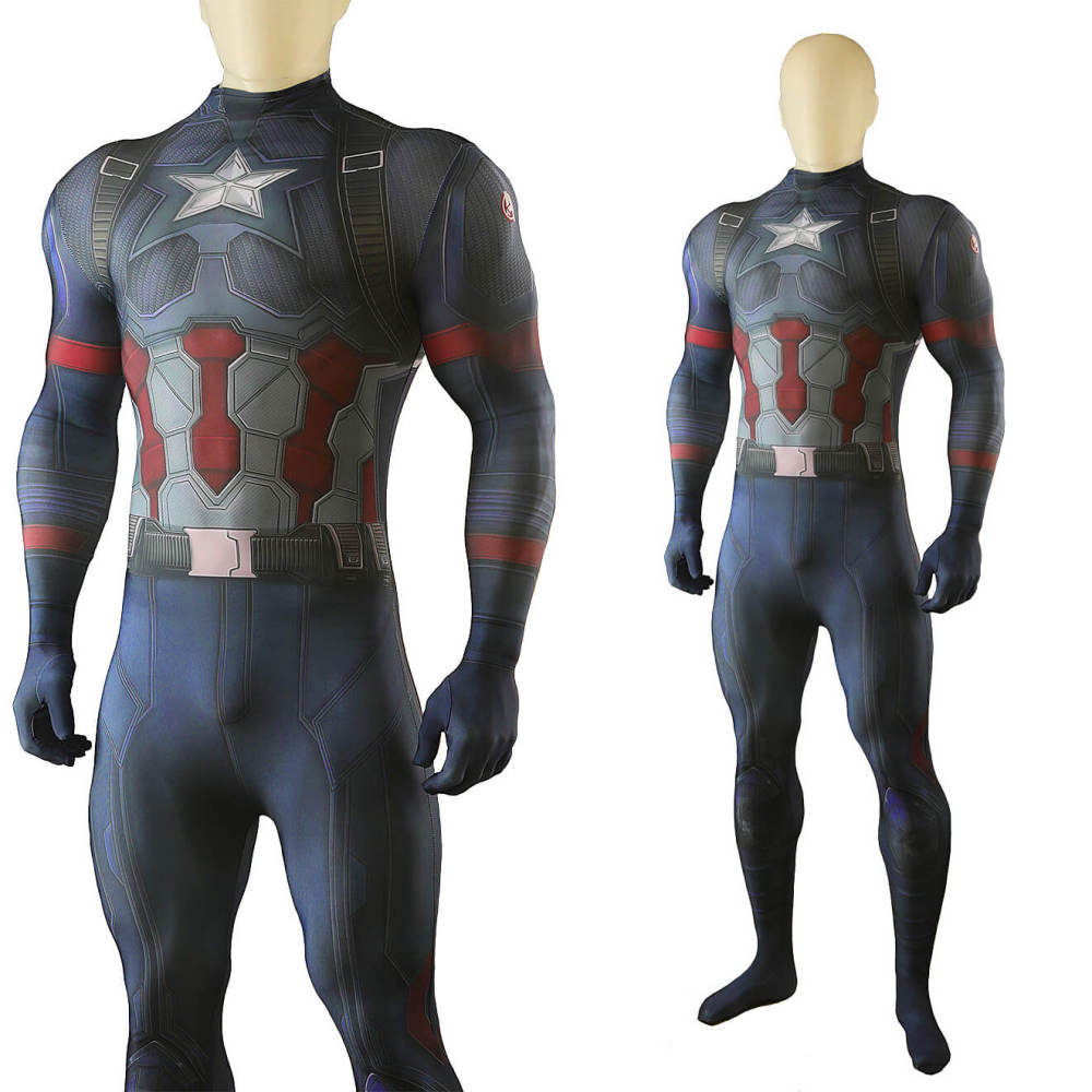 Captain America Avengers 5 Doomsday Cosplay Costume Printed Jumpsuit