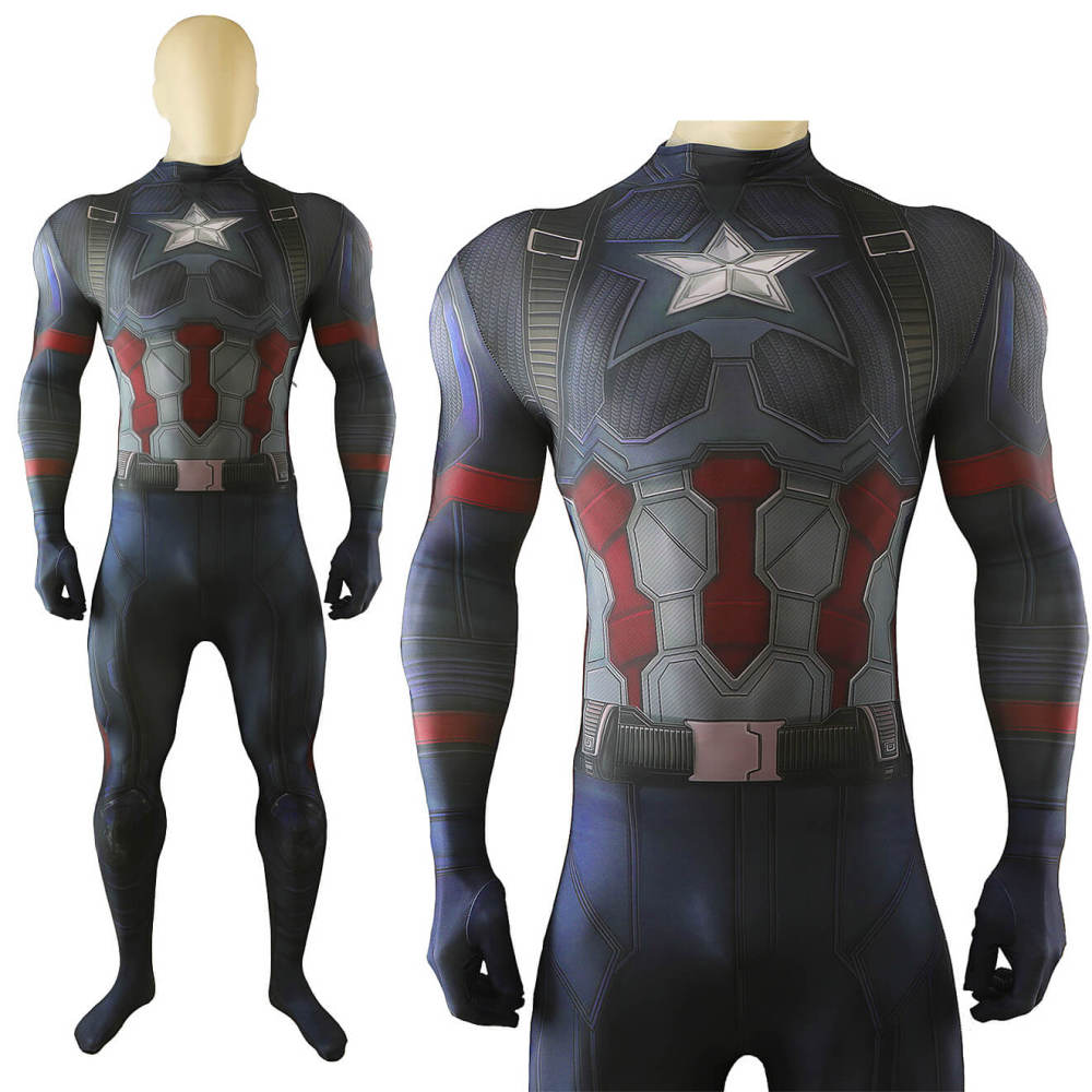 Captain America Avengers 5 Doomsday Cosplay Costume Printed Jumpsuit