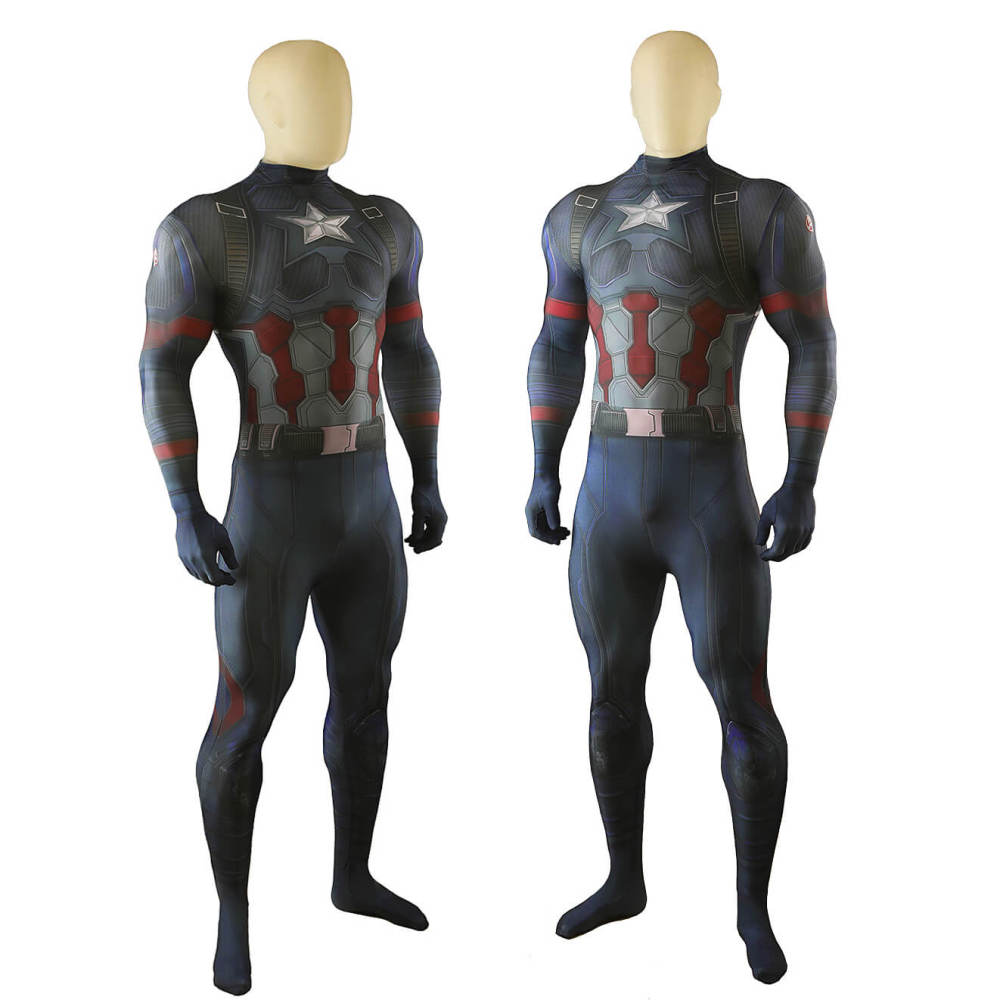 Captain America Avengers 5 Doomsday Cosplay Costume Printed Jumpsuit