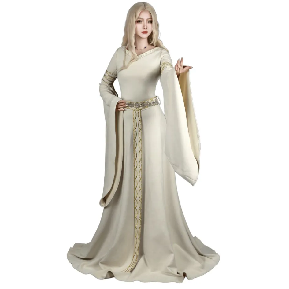 arwen dress green Ready To Ship Bridesmaid exposed boning at the waist Arwen's coronation gown - Back