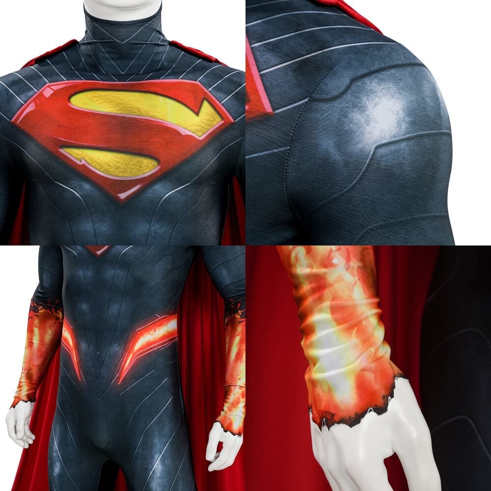 Absolute Clark Kent Cosplay Costume Jumpsuit Cloak