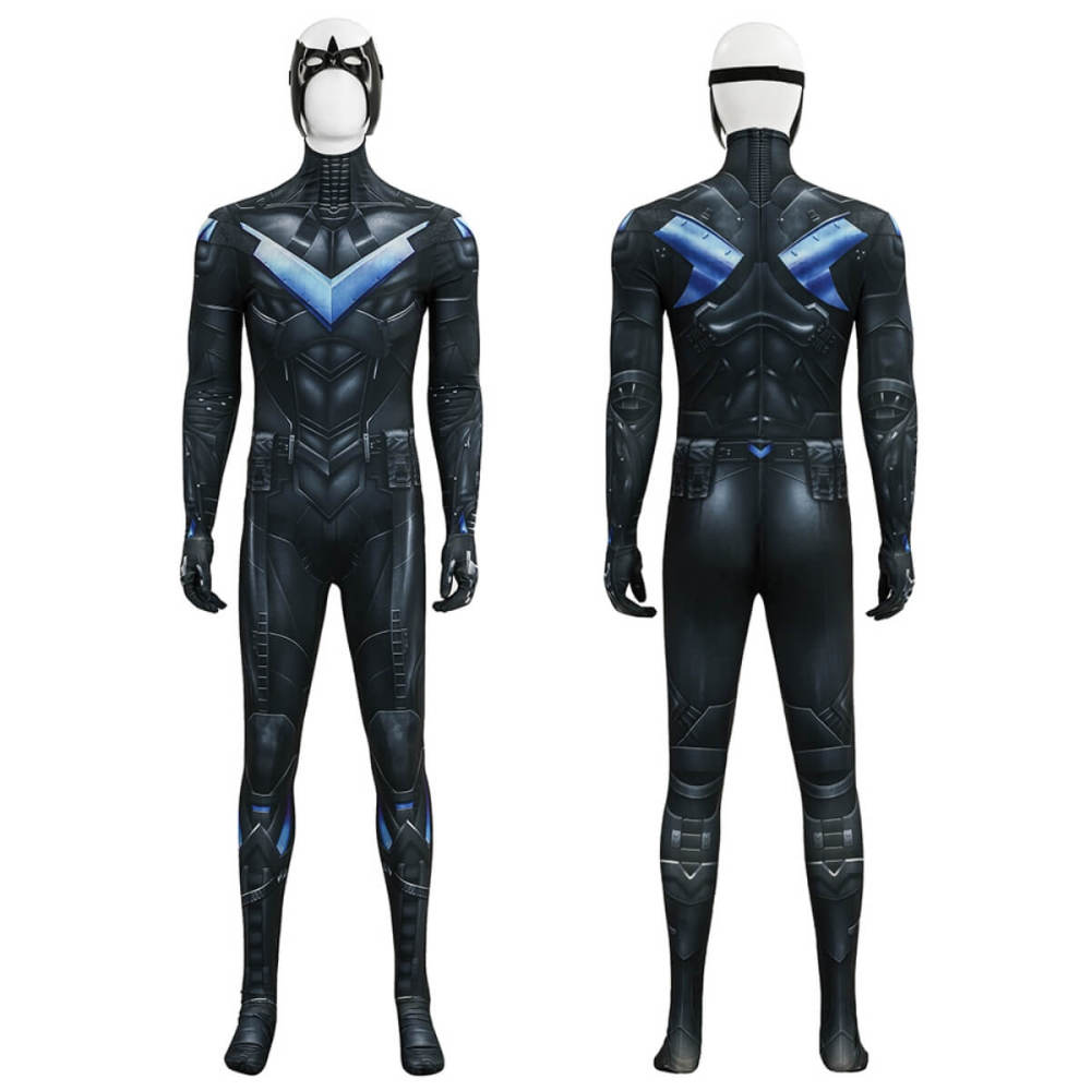 Arkham Knight Dick Grayson Jumpsuit Eye Mask Cosplay Costume