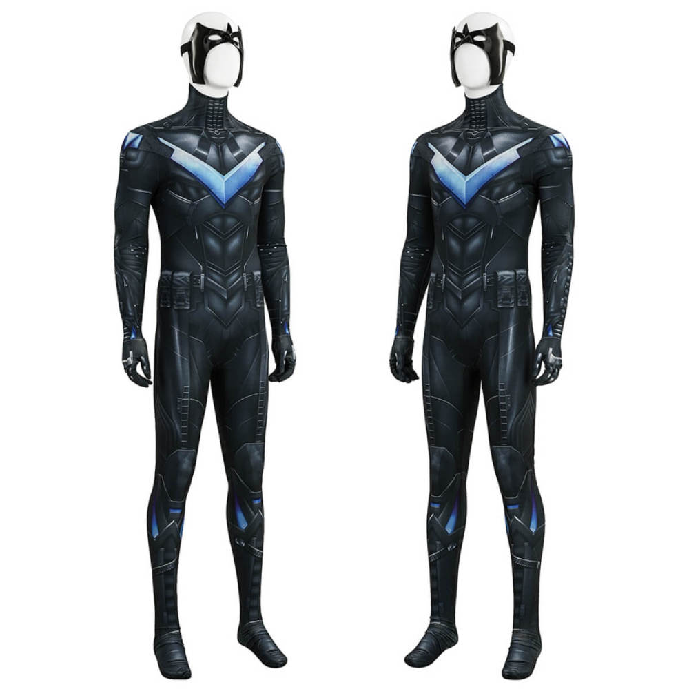 Arkham Knight Dick Grayson Jumpsuit Eye Mask Cosplay Costume