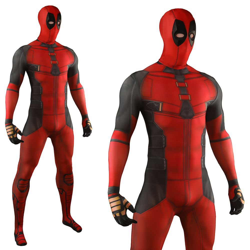 Deadpool 3 Wade Wilson Cosplay Costume Jumpsuit Mask Printed Style