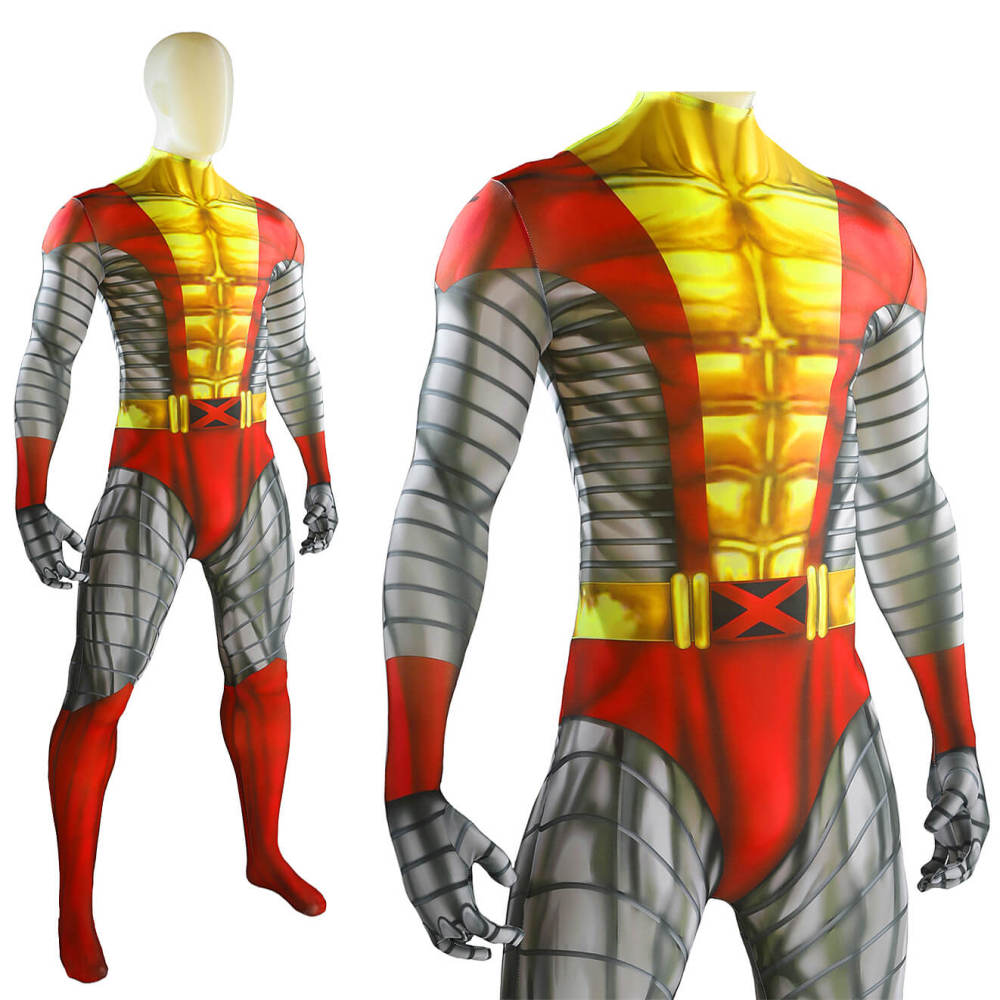 X-men Colossus Cosplay Costume Printed Bodysuit