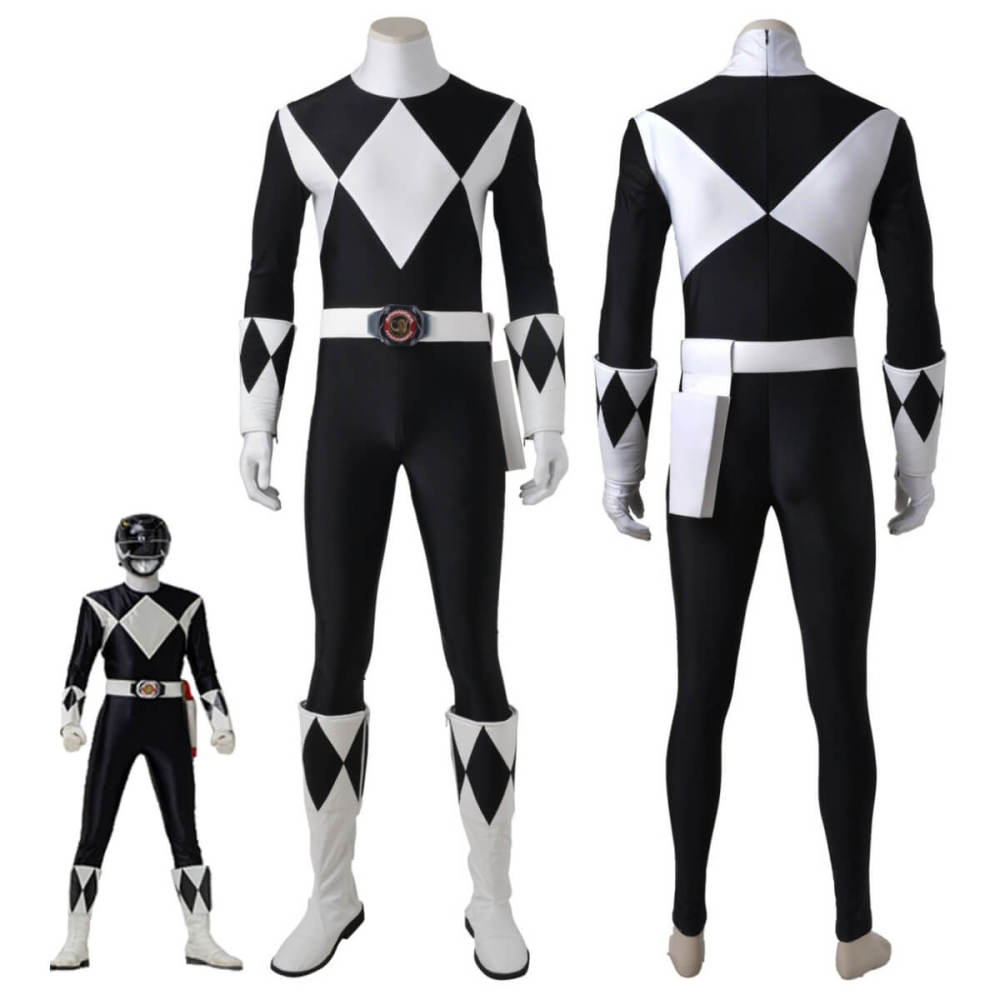 Black Ranger Zack Taylor Cosplay Costume Power Rangers Mammoth Ranger