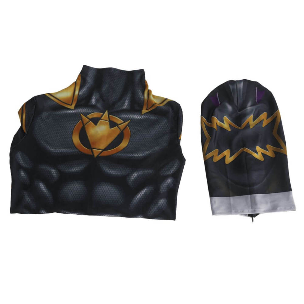Power Ranger Abaranger Asuka Abare Black Jumpsuit Mask Cosplay Costume