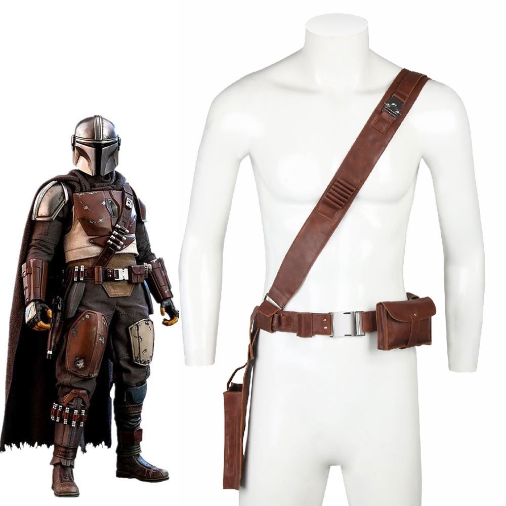 The Mandalorian 2 Din Djarin Adjustable Leather Belt With Pocket Cosplay Props