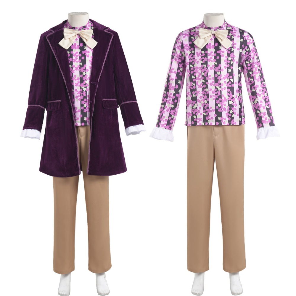 Willy Wonka Cosplay Costume Charlie and the Chocolate Factory