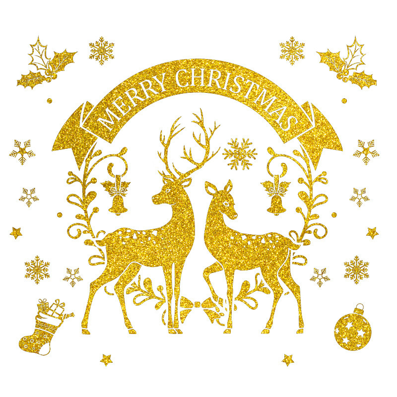 Christmas Window Clings, Christmas Elk Decorations,Decal Stickers, Party Ornaments for Christmas Decals for Home Office
