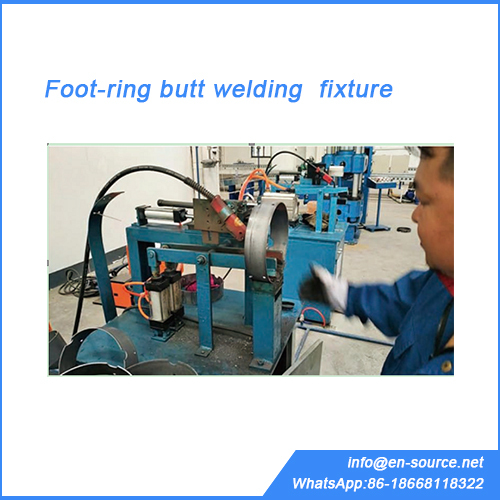 Foot-ring butt welding fixture for LPG cylinder