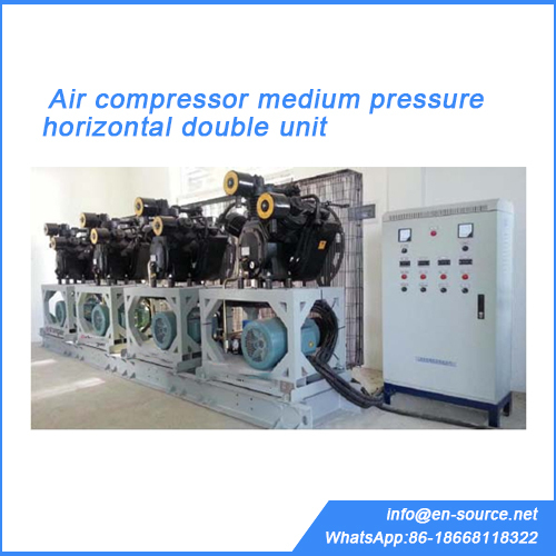 Air compressor medium pressure horizontal double unit