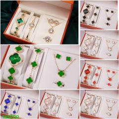 Neacklace and bracelets earrings set