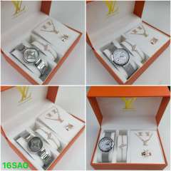 Watches ring earring necklace bracelet set