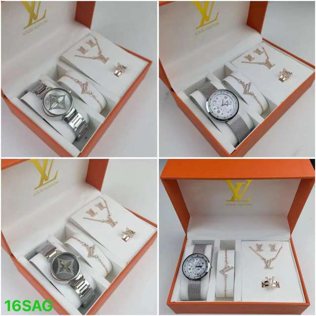 Watches ring earring necklace bracelet set