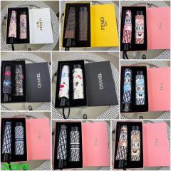 Umbrellas and cups set