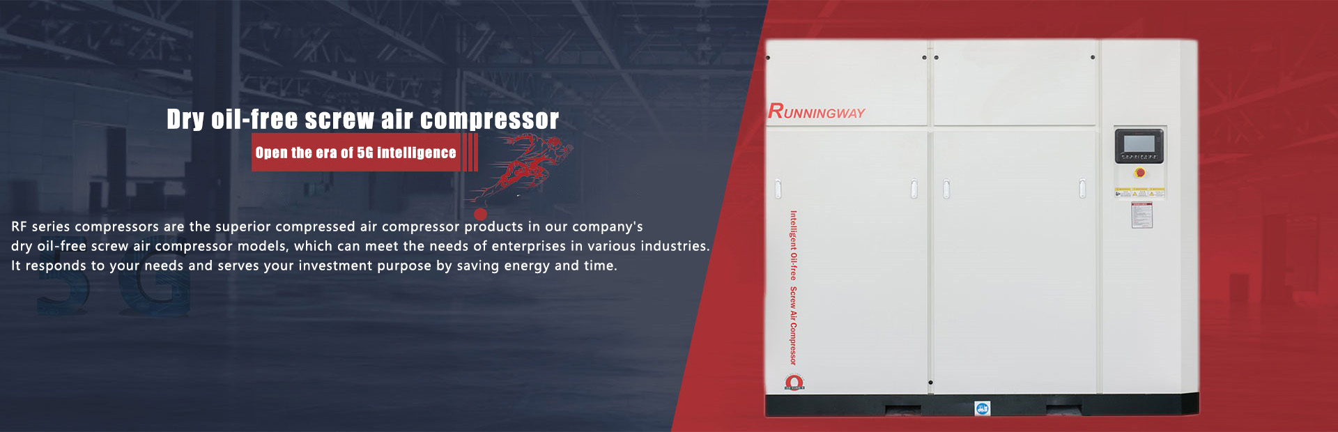 Dry oil-free screw air compressor