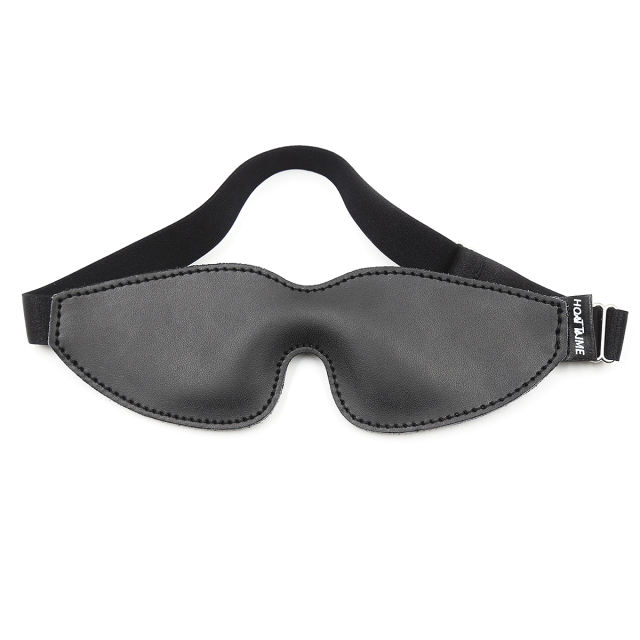 PU Blindfold with Elastic Strap (Black)