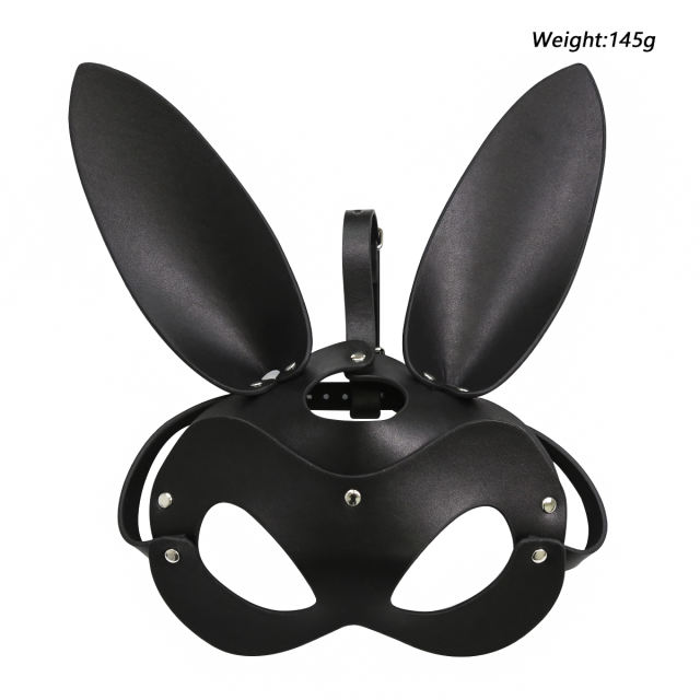 Bunny Eye Mask with PU Strap (Black)