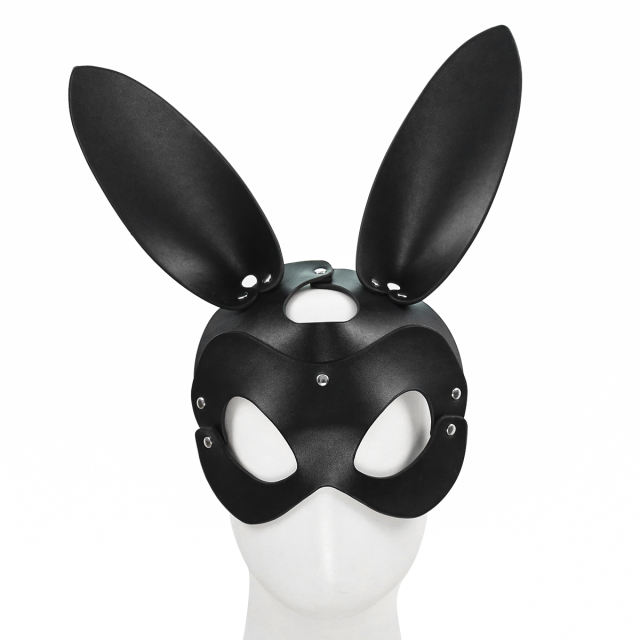 Bunny Eye Mask with PU Strap (Black)