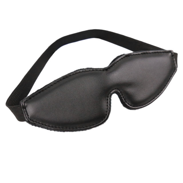 PU Blindfold with Elastic Strap (Black)