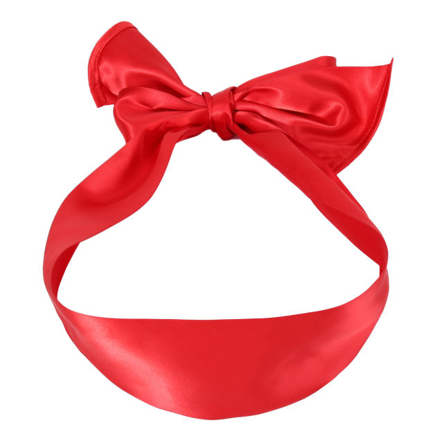 Polyester Blindfold with Silk Strap (Red)